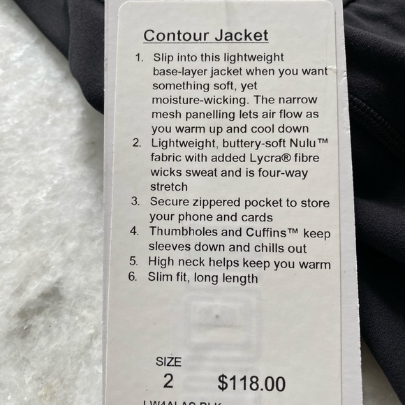 Lululemon black contour jacket size 2 - Picture 3 of 3
